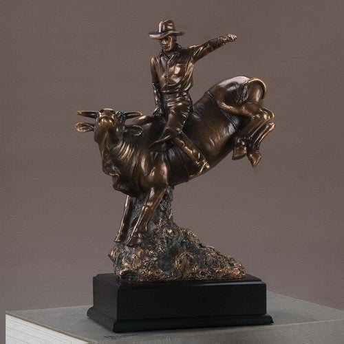 Large Bull Rider Statue in Bronze Finish