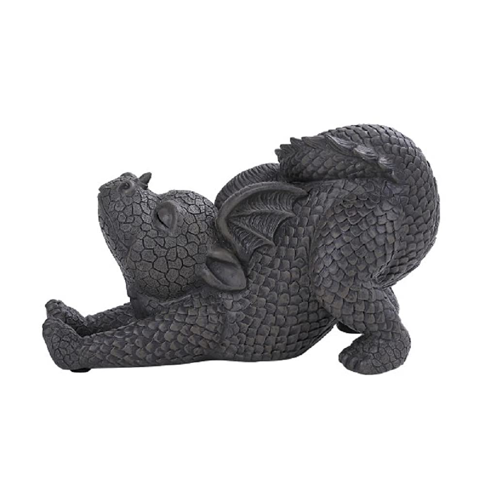 Pacific Giftware PT Garden Dragon Stretch Out Dragon Garden Display Decorative Accent Sculpture Stone Finish 10 Inch Tall