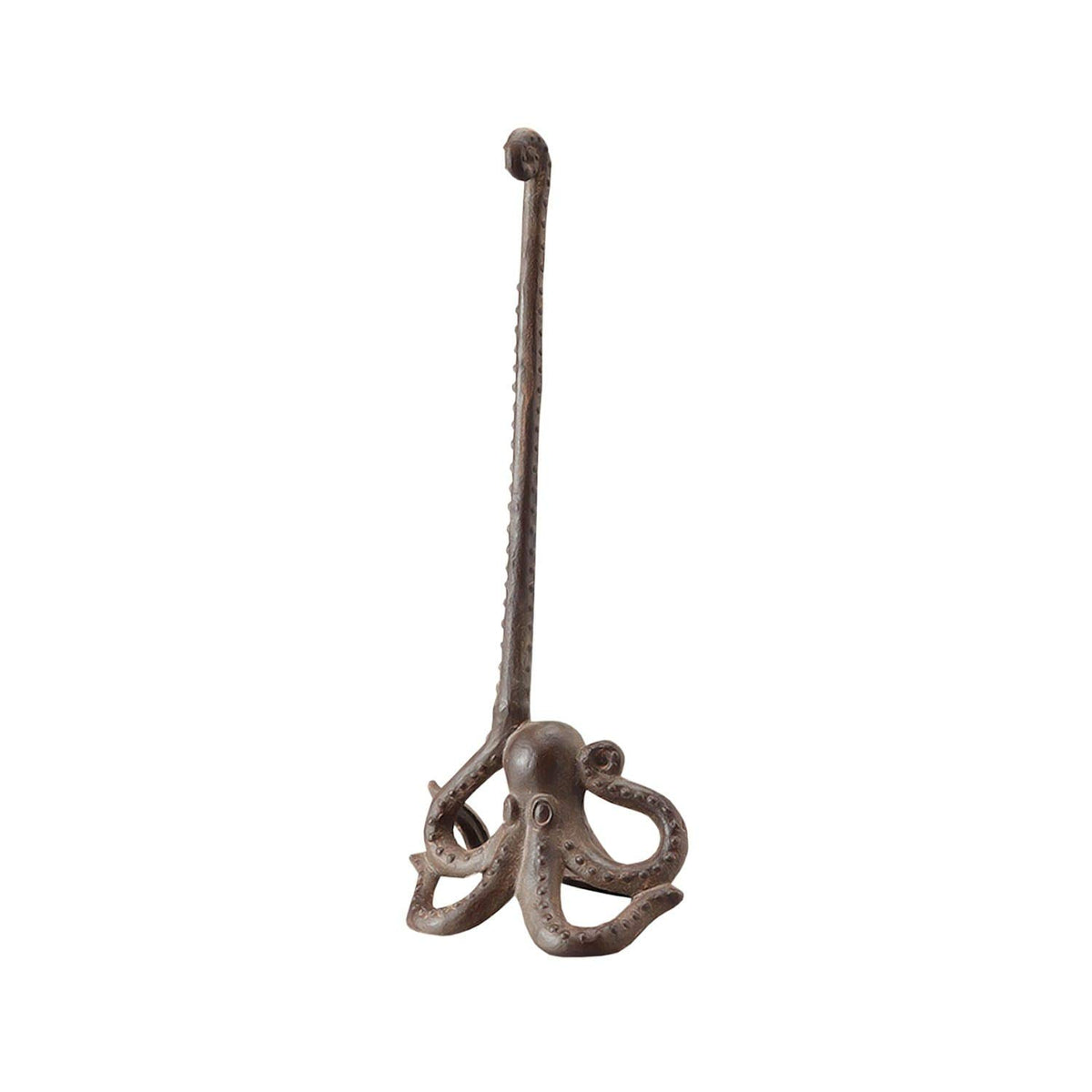 Rustic Brown Cast Iron Long Arm Octopus Paper Towel Holder