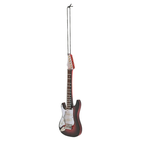 Broadway Gifts Co Brown Left Handed Electric Guitar 5 inch Wood Hanging Ornament