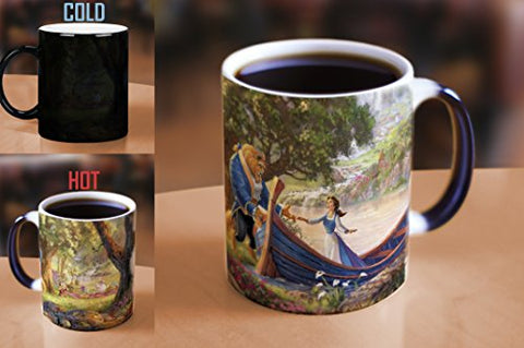 Thomas Kinkade's "Beauty and the Beast Falling In Love" Morphing Ceramic Mugs,11 ounces