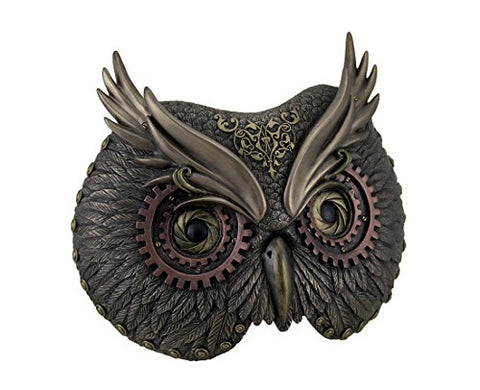 Metallic Bronze Steampunk Owl Head Wall Mask