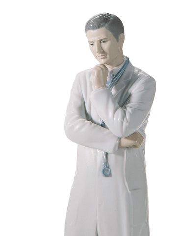 LLADRÓ Male Doctor Figurine. Fair Skin. Porcelain Doctor Figure.