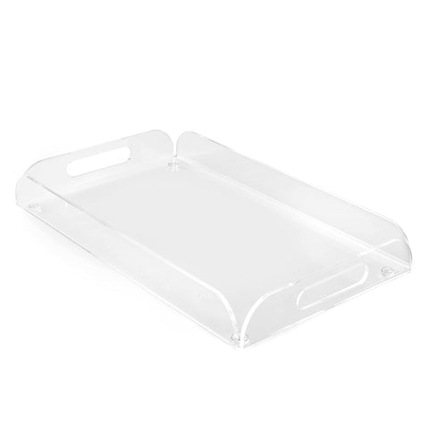 Huang Acrylic Clear Rectangle Serving Food Tray, Appetizer Tray for Parties, Holidays, Family Dinner, 10x16 inches