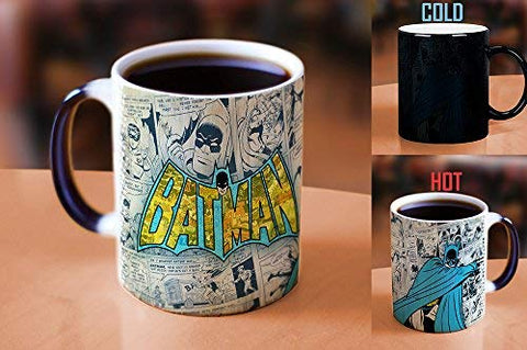 Morphing Mugs DC Comics - Batman - Retro Logo - One 11 oz Color Changing Heat Sensitive Ceramic Mug – Image Revealed When HOT Liquid Is Added!