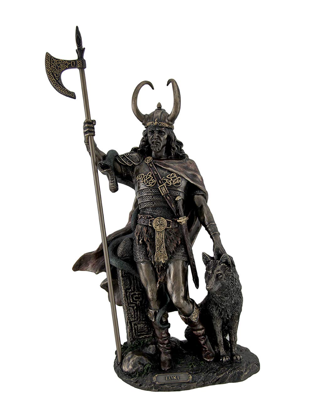 Zeckos Bronze Finish Loki Norse God of Mischief Resin Statue Sculpture 13.75 Inches High