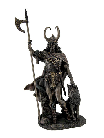 Zeckos Bronze Finish Loki Norse God of Mischief Resin Statue Sculpture 13.75 Inches High
