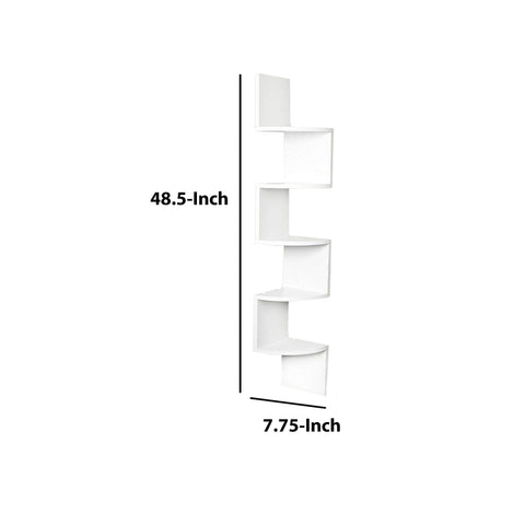 Danya B XF11035BH Large Decorative 5-Tier Corner Floating Wall Mount Display Shelving Unit - Beech Veneer