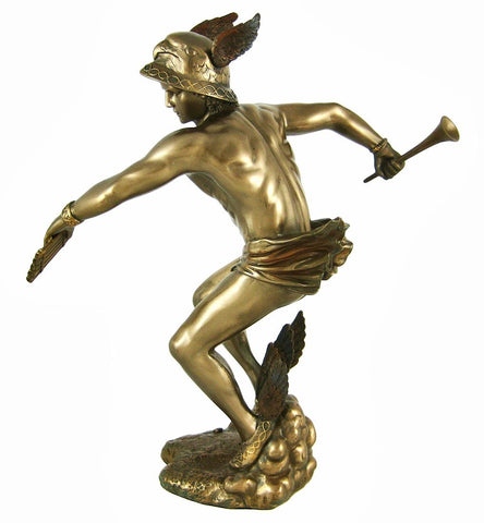 Pacific Giftware Greek God Hermes Bronzed Finish Statue Mercury Luck