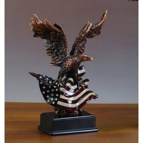 Eagle w/American Flag (S) Statue