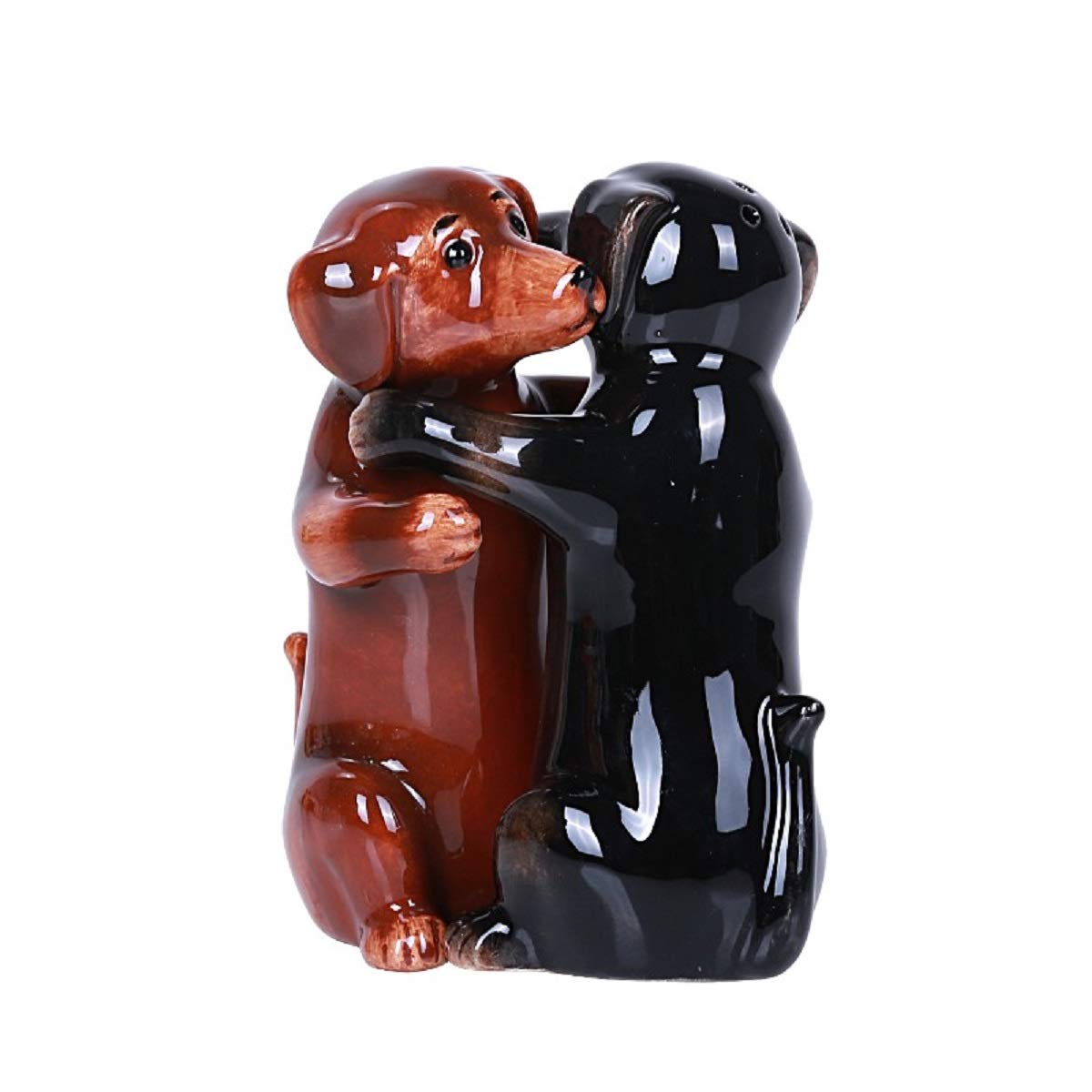 Pacific Giftware Hugging Daschund Magnetic Ceramic Salt and Pepper Shakers Set