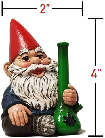 DWK 4" Happy Time Bunch Set of Four (4) Mini Gnomes with Bong Wine Beer and Pipe Party Favor Figurine Decor for Home and Office