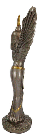 Ebros Gift Egyptian Goddess Isis Ra with Open Wings Statue 12" Tall Deity of Motherhood Magic Wisdom and Nature Home Decorative Sculpture Gods of Egypt Accent (Bronze Patina)