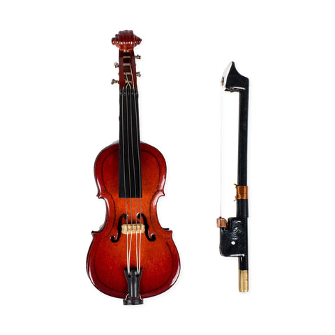 Broadway Gift Cello Miniature Replica Mahogany Tone 1.5 x 3 Resin Stone Tabletop Figurine