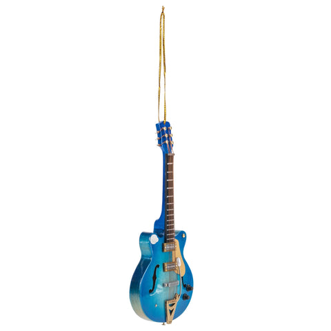 Broadway Gifts 5.5 Inch Navy Wood Hollow Boby Electric Guitar Ornament Decoration