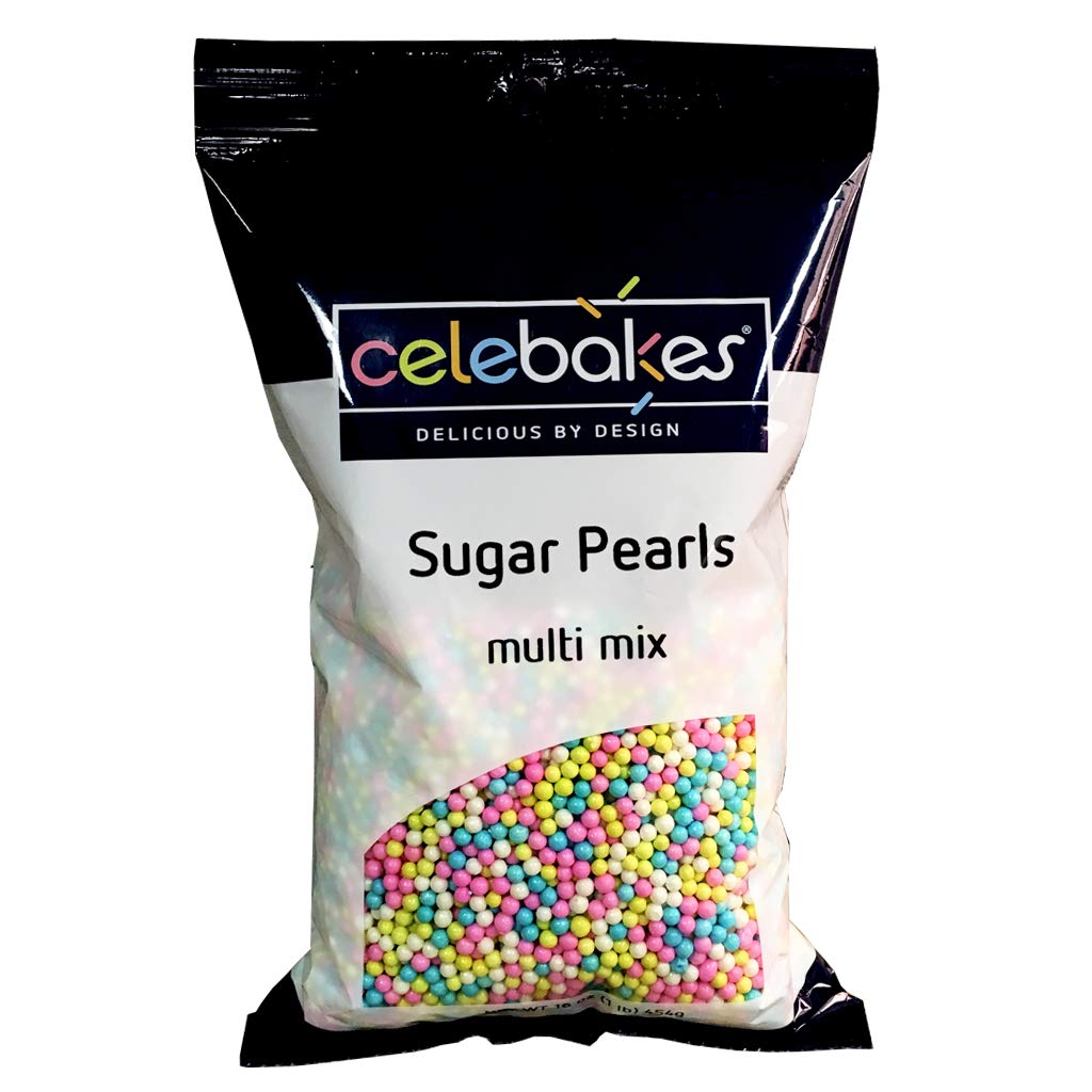 Celebakes Multi Mix 3-4mm Sugar Pearls, 16 oz.