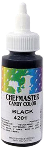 Chefmaster Black Candy Color | True-Tone Shades | Oil-Based | Professional-Grade Dye | Chocolate, Strawberries, Cake Pops | Decorating | Easy-to-Use | Manufactured in the USA | 2 oz