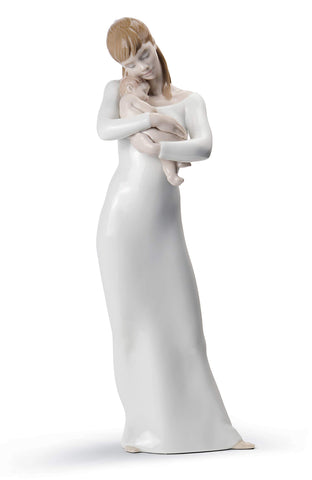 LLADRÓ Goodnight My Angel Mother Figurine. Porcelain Mother Figure.