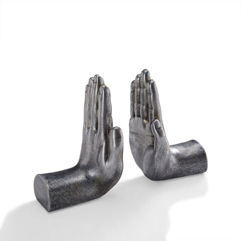 Danya B. Contemporary Accent Book Shelf Decor - Hands Sculpture Bookend Set of 2 (Gold)