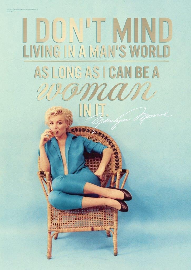 MIGHTYPRINT Marilyn Monroe – Man’s World Quote - Feminist - Durable 17” x 24" Wall Art – NOT Made of Paper – Officially Licensed Collectible