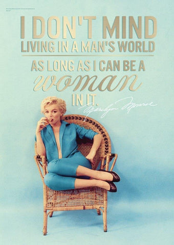 MIGHTYPRINT Marilyn Monroe – Man’s World Quote - Feminist - Durable 17” x 24" Wall Art – NOT Made of Paper – Officially Licensed Collectible