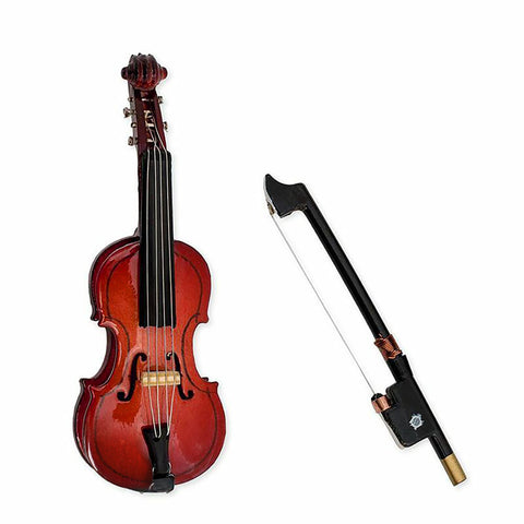 Broadway Gift Cello Miniature Replica Mahogany Tone 1.5 x 3 Resin Stone Tabletop Figurine