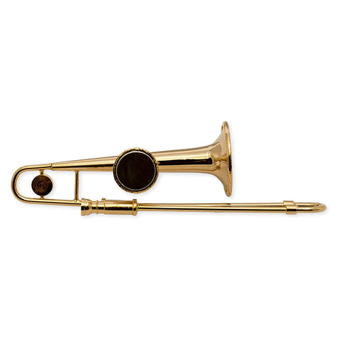 Gold Trombone Miniature Replica Magnet, Size 3 inch