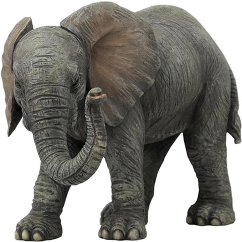 US 5.75 Inch Baby Elephant Standing Decorative Statue Figurine, Gray