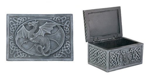 Dragon Celtic Jewelry Box Collectible Tribal Container Sculpture