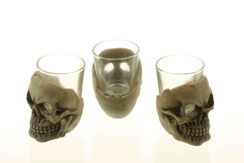 Sinister Skull / Skeleton Shot Glass Set of 12