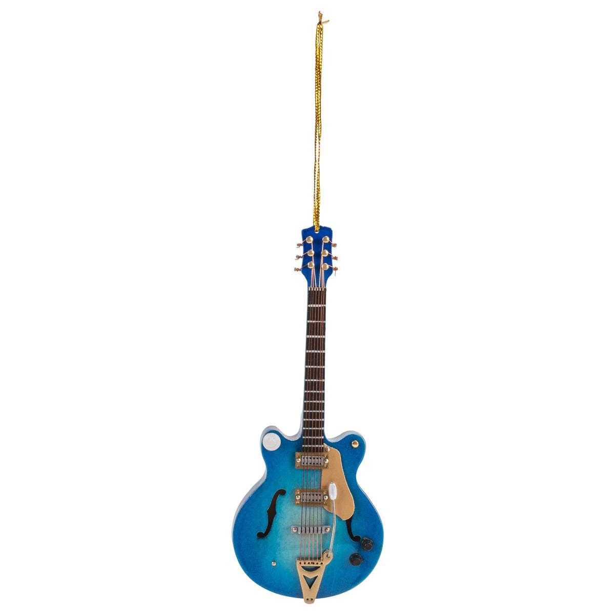 Broadway Gifts 5.5 Inch Navy Wood Hollow Boby Electric Guitar Ornament Decoration