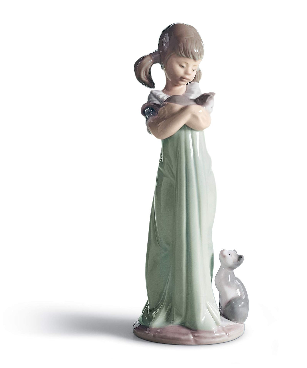 LLADRÓ Don't Forget Me Girl Figurine. Porcelain Girl Figure.