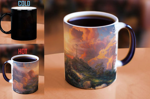 Morphing Mugs Thomas Kinkade - The Cross - One 11 oz Color Changing Heat Sensitive Ceramic Mug – Image Revealed When HOT Liquid Is Added!