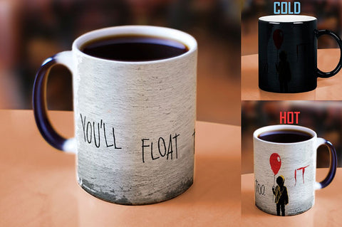 Morphing Mugs IT The Movie - You'll Float Too - Georgie and Balloon - One 11 oz Color Changing Heat Sensitive Ceramic Mug – Image Revealed When HOT Liquid Is Added!