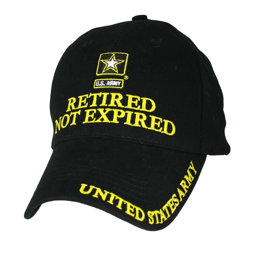 Eagle Crest U.S. Army Retired Not Expired Baseball Cap. Black