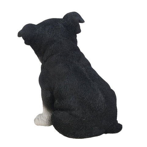 Pacific Giftware Adorable Seated Boston Terrier Puppy Collectible Figurine Amazing Dog Likeness Hand Painted Resin 6.5 inch Figurine Great for Dog Lovers Tabletop Decor