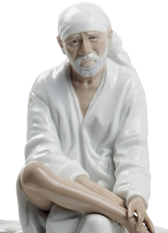 LLADRÓ Sai Baba Figurine. Porcelain Sai Baba Figure.