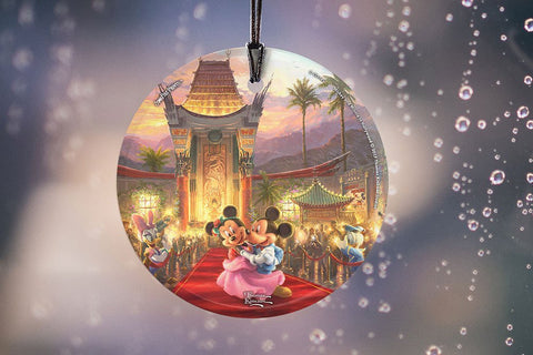 Mickey and Minnie Mouse in Hollywood 3.5” Starfire Prints Hanging Glass Print Accessory
