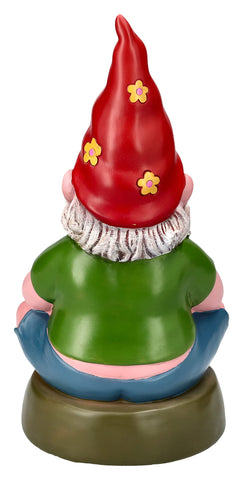 Pacific Giftware Hippie Gnome Meditating Chant Gnome Outdoor Statue 10.5 Inch Tall