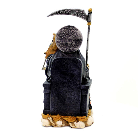 Pacific Giftware Santa Muerte Saint of Holy Death Seated Religious Statue 9 Inch Protection (Black)