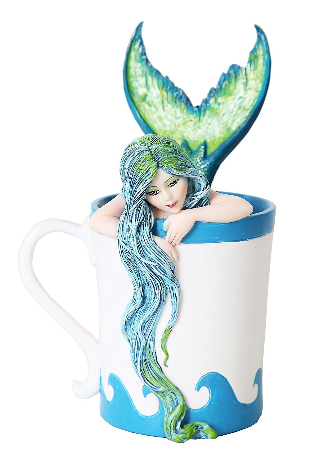 PTC 5.25 Inch Morning Bliss Mermaid in Coffee Cup Statue Figurine