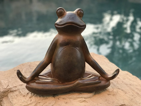 Pacific Giftware The Inner Peace of A Frog Yoga Toad in Meditation Figurine Collectible Sculpture Garden Decor 11 inch Tall