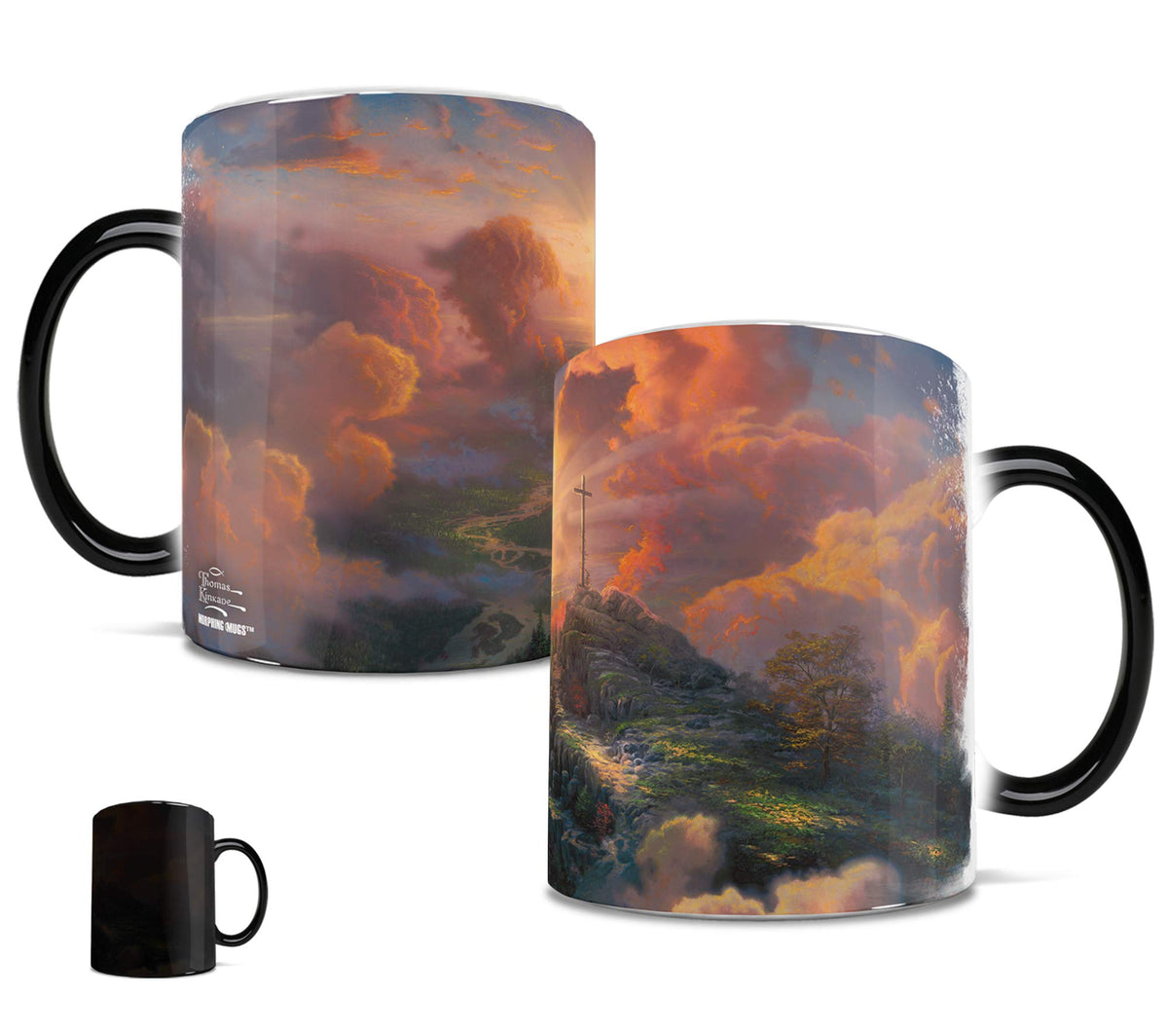 Morphing Mugs Thomas Kinkade - The Cross - One 11 oz Color Changing Heat Sensitive Ceramic Mug – Image Revealed When HOT Liquid Is Added!