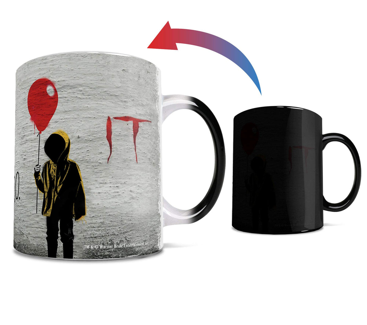 Morphing Mugs IT The Movie - You'll Float Too - Georgie and Balloon - One 11 oz Color Changing Heat Sensitive Ceramic Mug – Image Revealed When HOT Liquid Is Added!