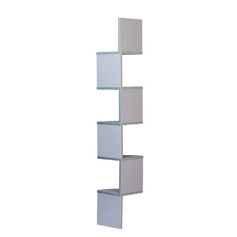 Danya B XF11035BH Large Decorative 5-Tier Corner Floating Wall Mount Display Shelving Unit - Beech Veneer