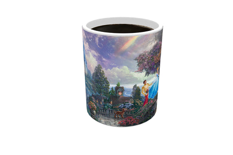 Morphing Mugs Disney - Cinderella - Wishes Upon a Dream - Thomas Kinkade - One 11 oz Color Changing Heat Sensitive Ceramic Mug – Image Revealed When HOT Liquid Is Added!