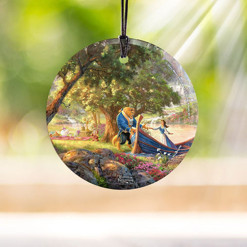 Trend Setters Disney – Beauty and The Beast II – Belle – Beast – 3.5” Starfire Prints Hanging Glass Print Accessory – Ideal for Gifting and Collecting