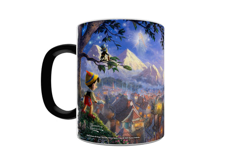 Morphing Mugs Disney - Pinocchio - Wishes Upon A Star - Thomas Kinkade - One 11 oz Color Changing Heat Sensitive Ceramic Mug – Image Revealed When HOT Liquid Is Added!