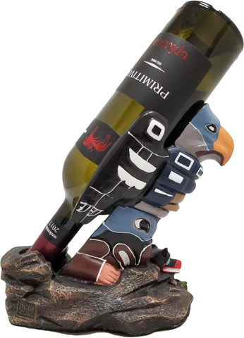 DWK Animal Decorative Table Top Wine Bottle Holder | Home Bar Decor | Wine Accessories for a Wine Bar | Kitchen Organization | Great Gifts for Her (Totem Bird)