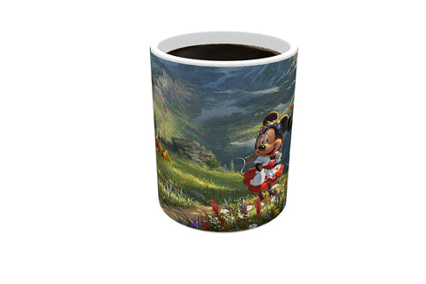 Morphing Mugs Disney - Mickey and Minnie Mouse - Swiss Alps - Thomas Kinkade - One 11 oz Color Changing Heat Sensitive Ceramic Mug – Image Revealed When HOT Liquid Is Added!